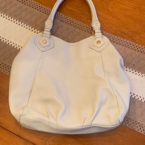 MARC JACOBS LEATHER SATCHEL CREAM HANDBAG NEW - Picture 7 of 12